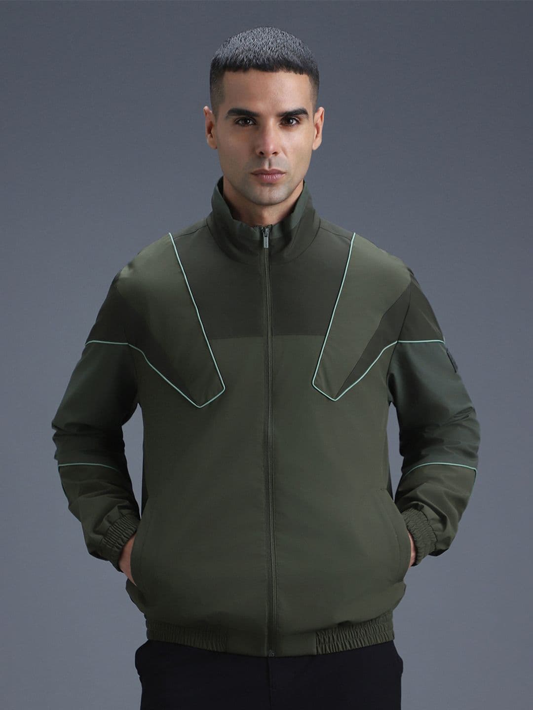 Van Heusen Flex Men Colourblocked Open Front Jacket - view 1