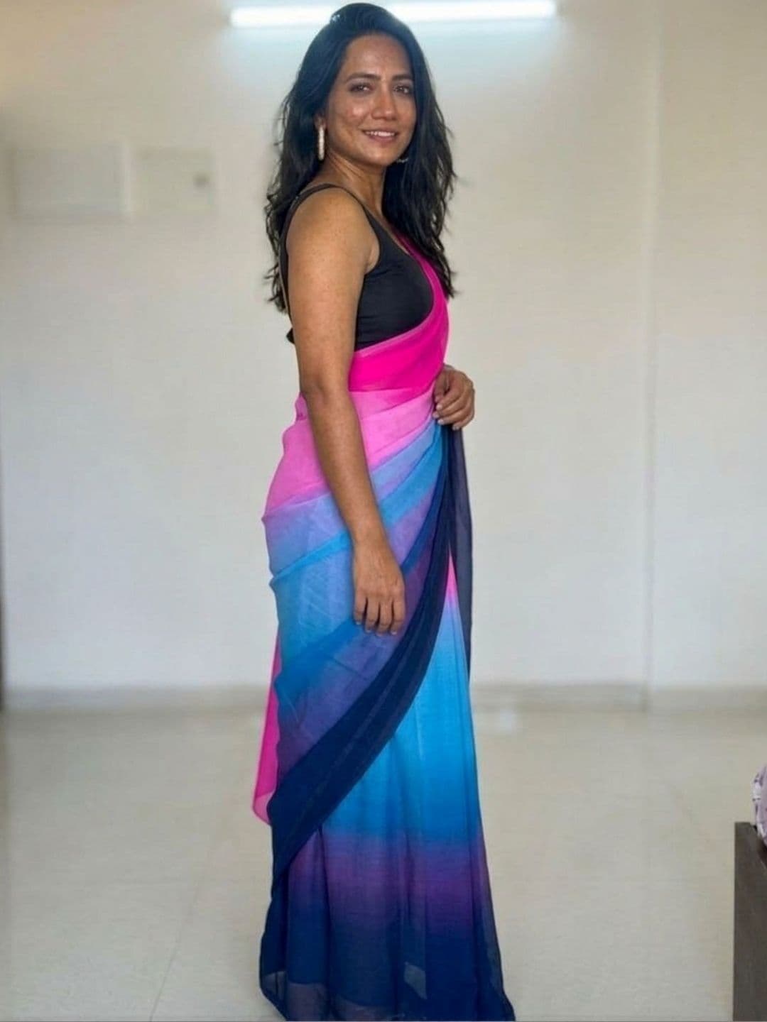 SZN Poly Georgette Designer Saree - view 1