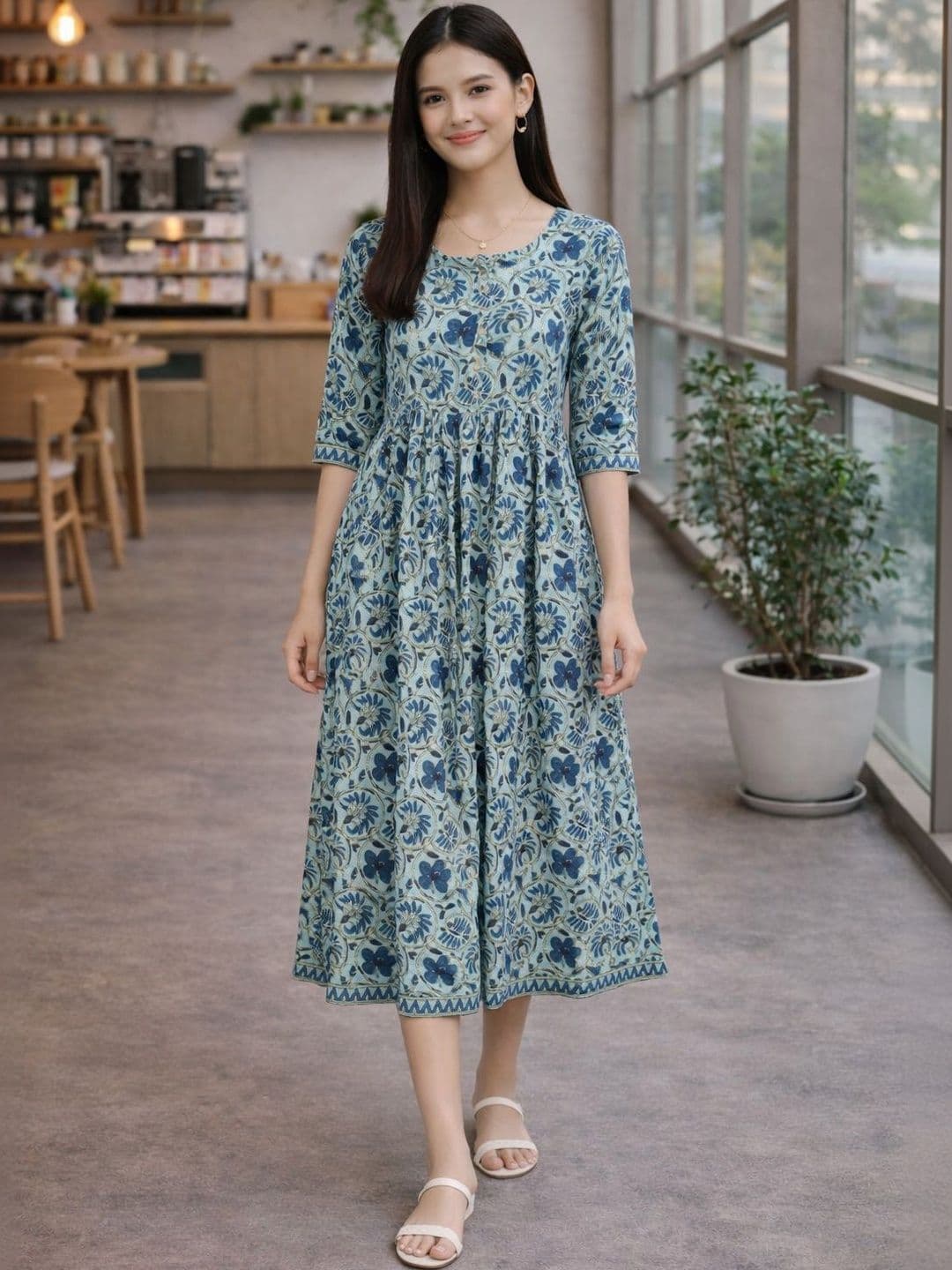 KALINI Women Floral Printed Floral Kurta - view 1