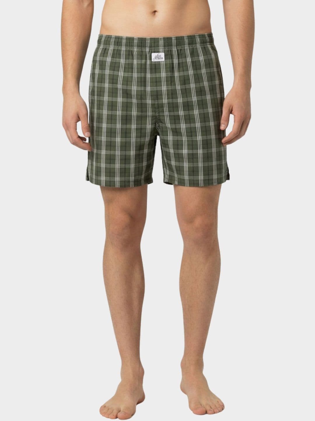 Levis 075 Men Regular Fit Checked Woven Cotton Boxer Shorts with Back Pocket - view 1