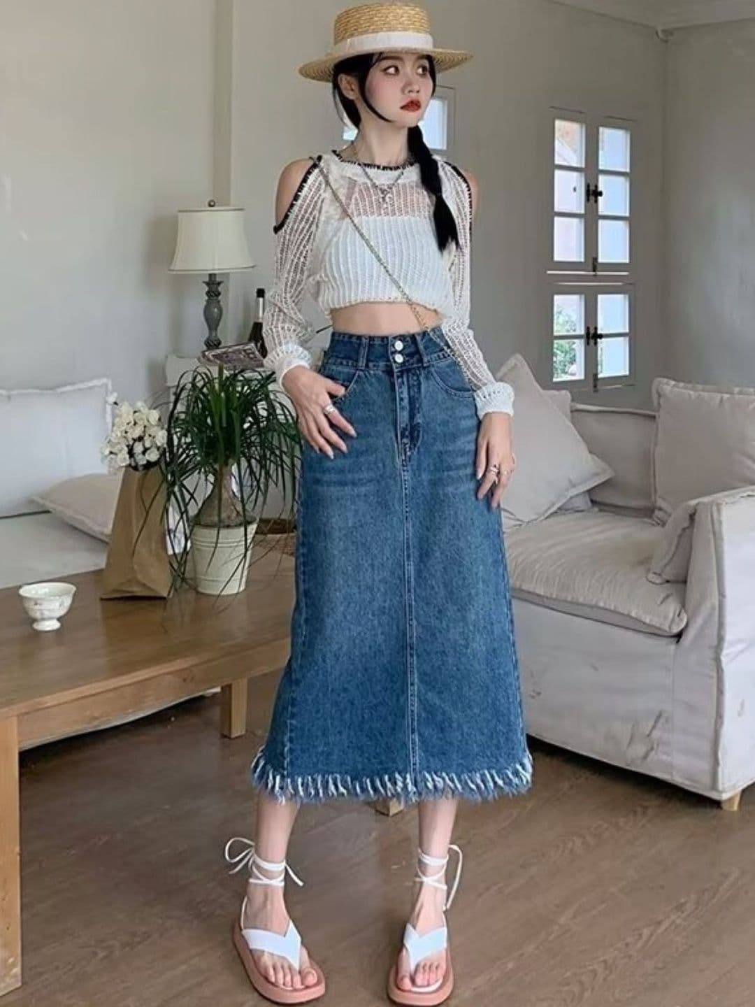 Suo Women Maxi Straight Skirt - view 1