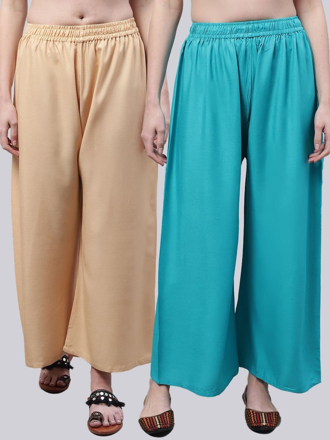 KALINI Women 2 Flared Ethnic Palazzos - view 1