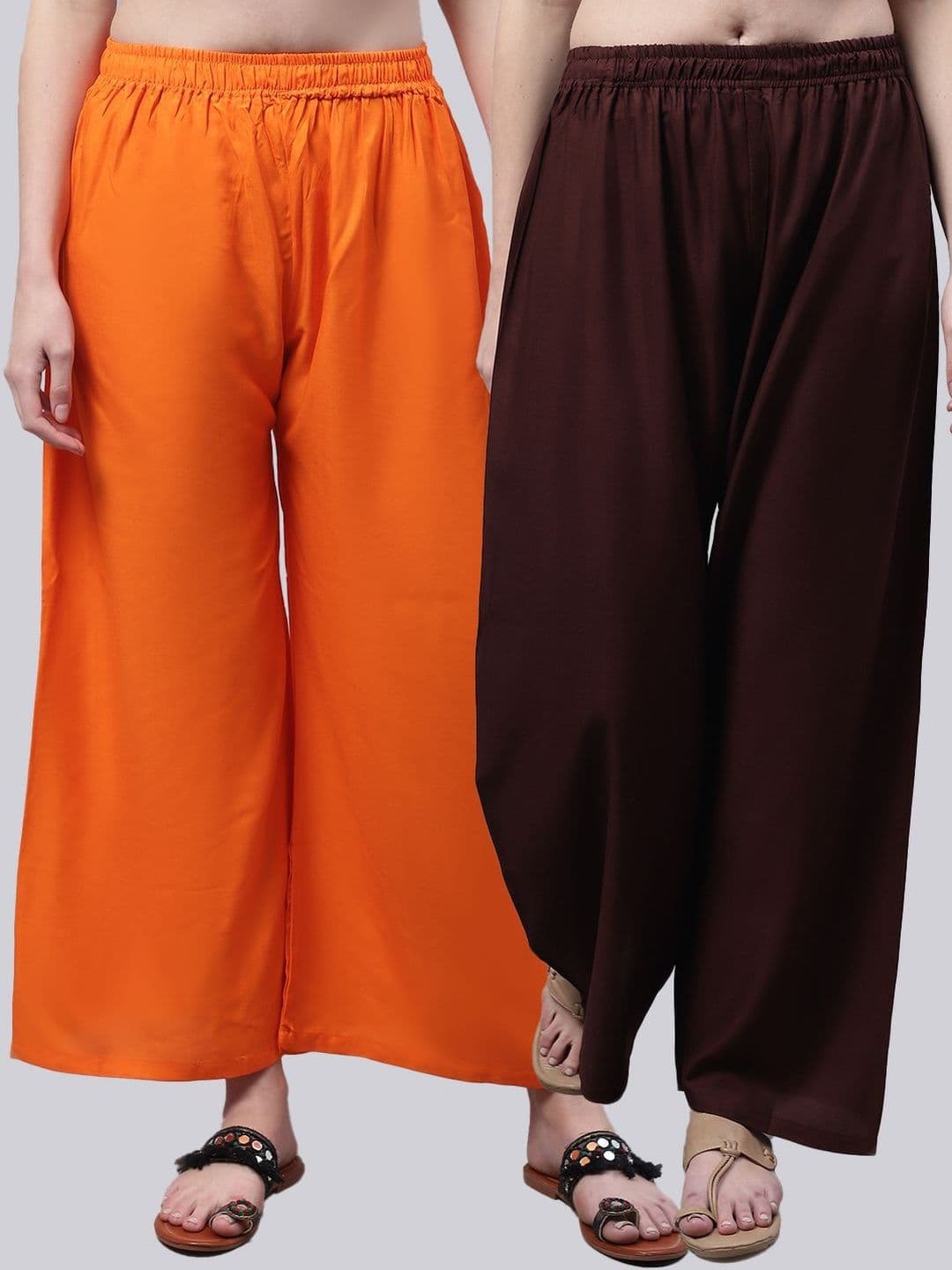 KALINI Women 2 Flared Ethnic Palazzos - view 1