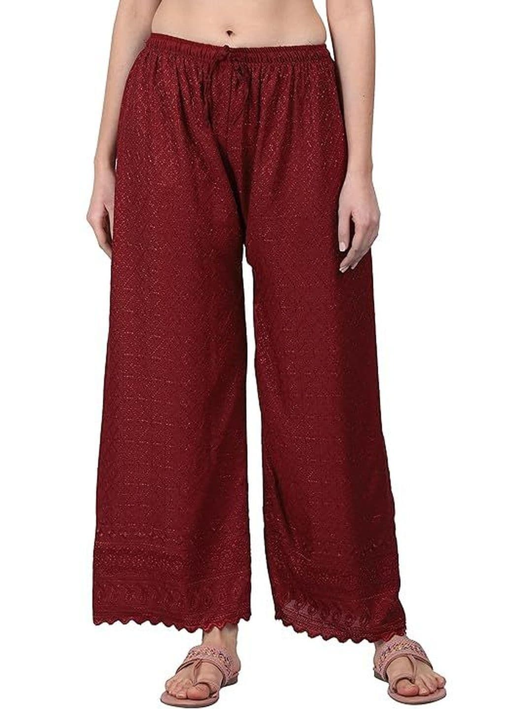 Thrifty Thread Women Ethnic Motifs Embroidered Handloom Ethnic Palazzos - view 1