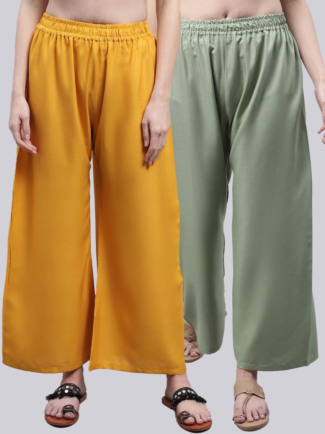 KALINI Women 2 Flared Ethnic Palazzos - view 1