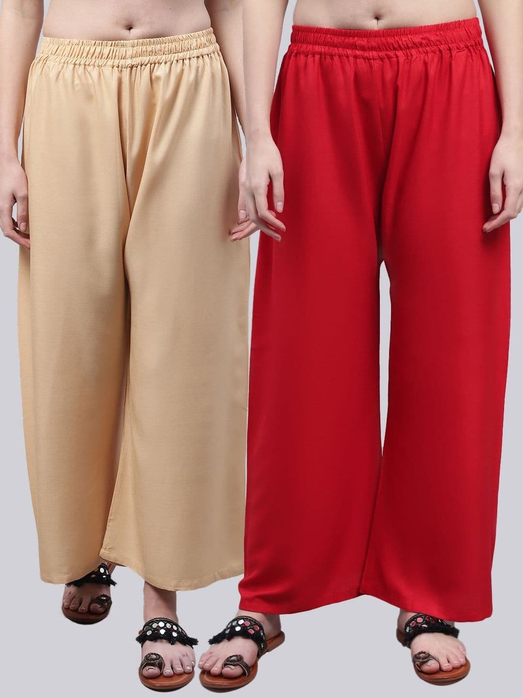 KALINI Women 2 Flared Ethnic Palazzos - view 1