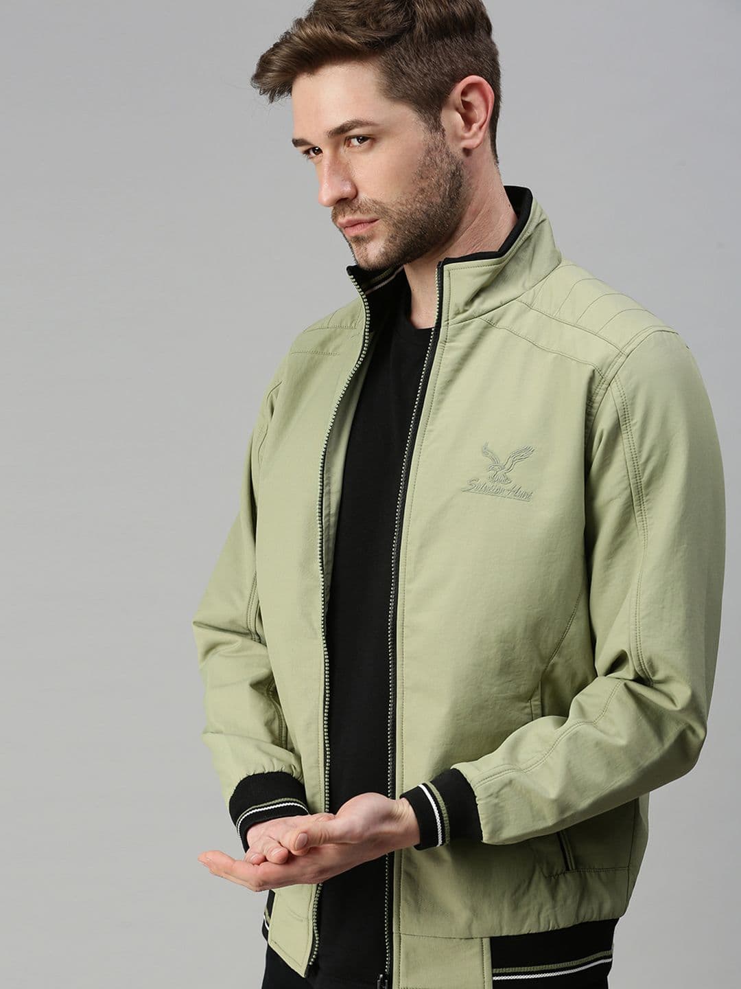 SHOWOFFFF Men Brand Logo Windcheater Bomber Jacket - view 1