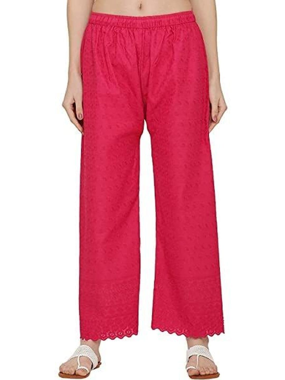Thrifty Thread Women Ethnic Motifs Embroidered Flared Handloom Ethnic Palazzos - view 1