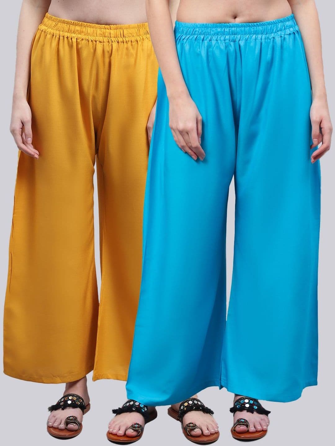KALINI Women 2 Flared Ethnic Palazzos - view 1