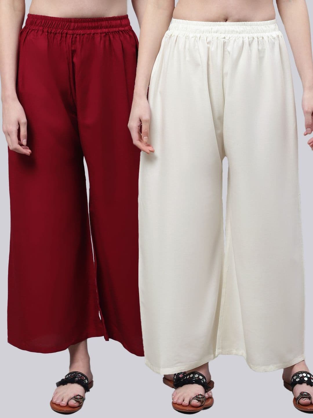 KALINI Women 2 Flared Ethnic Palazzos - view 1