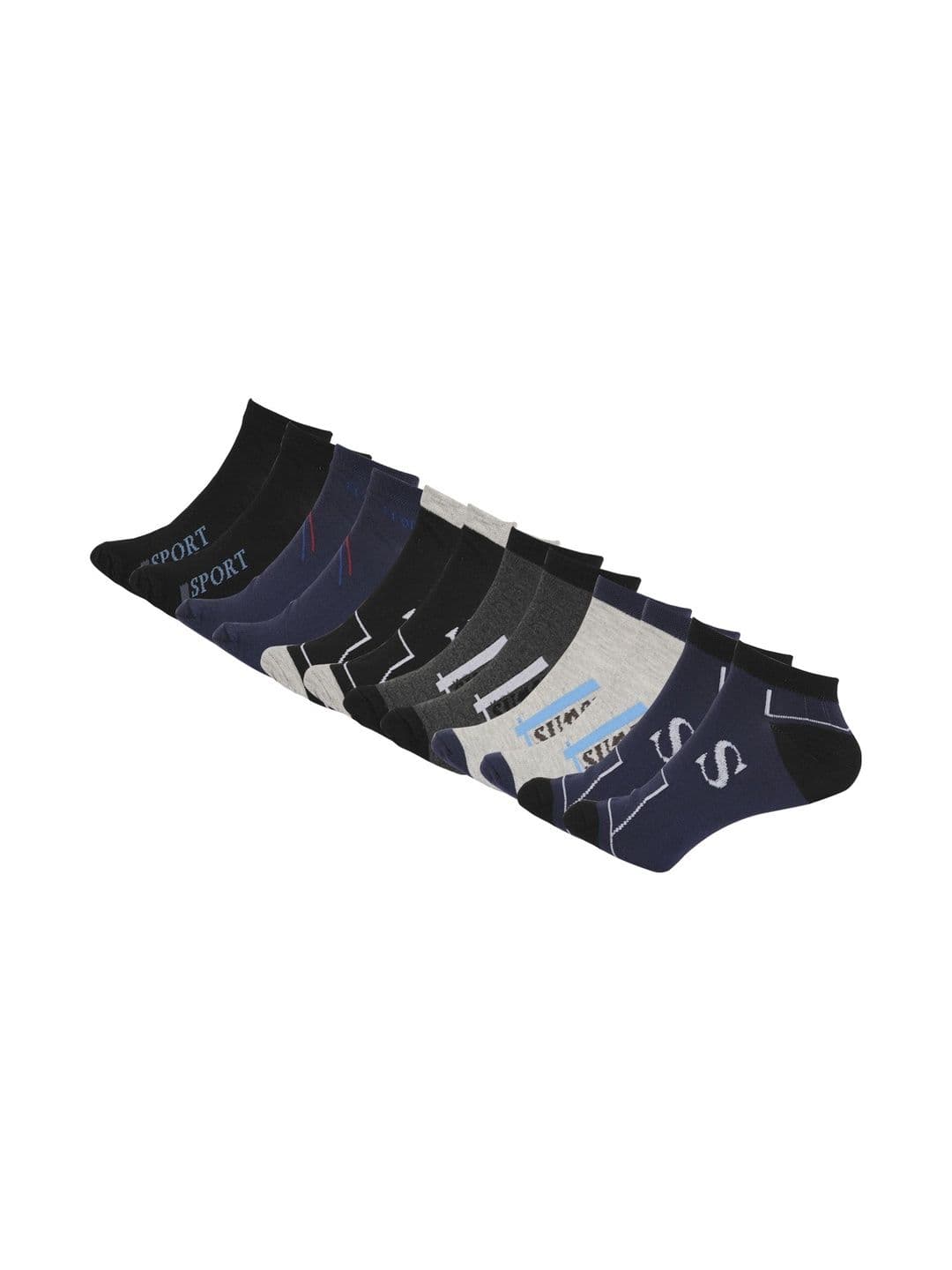 Blacktank Men Pack of 6 Cotton Blend Assorted Ankle Length Socks - view 1