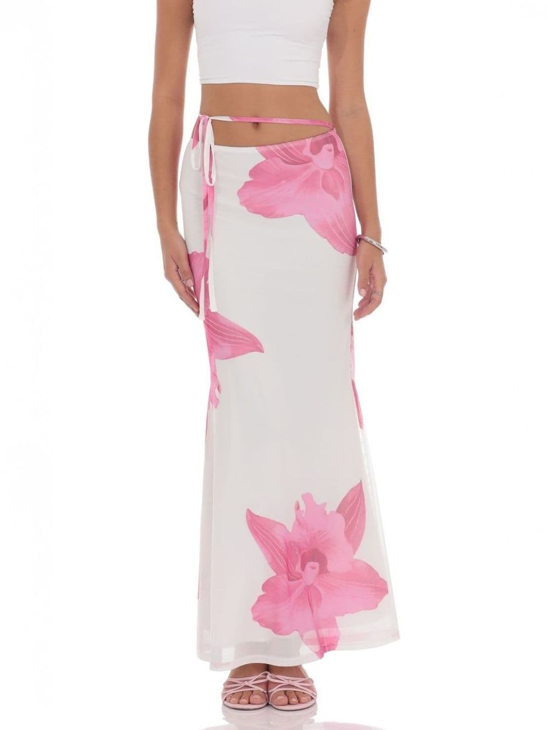Suo Women Floral Maxi Straight Skirt - view 1