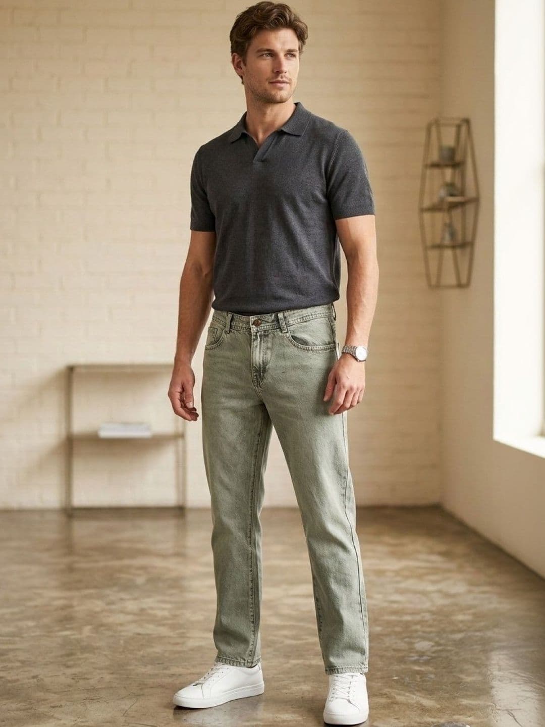 MaverIQ Men Classic Regular Fit Mid-Rise Stretchable Jeans - view 1