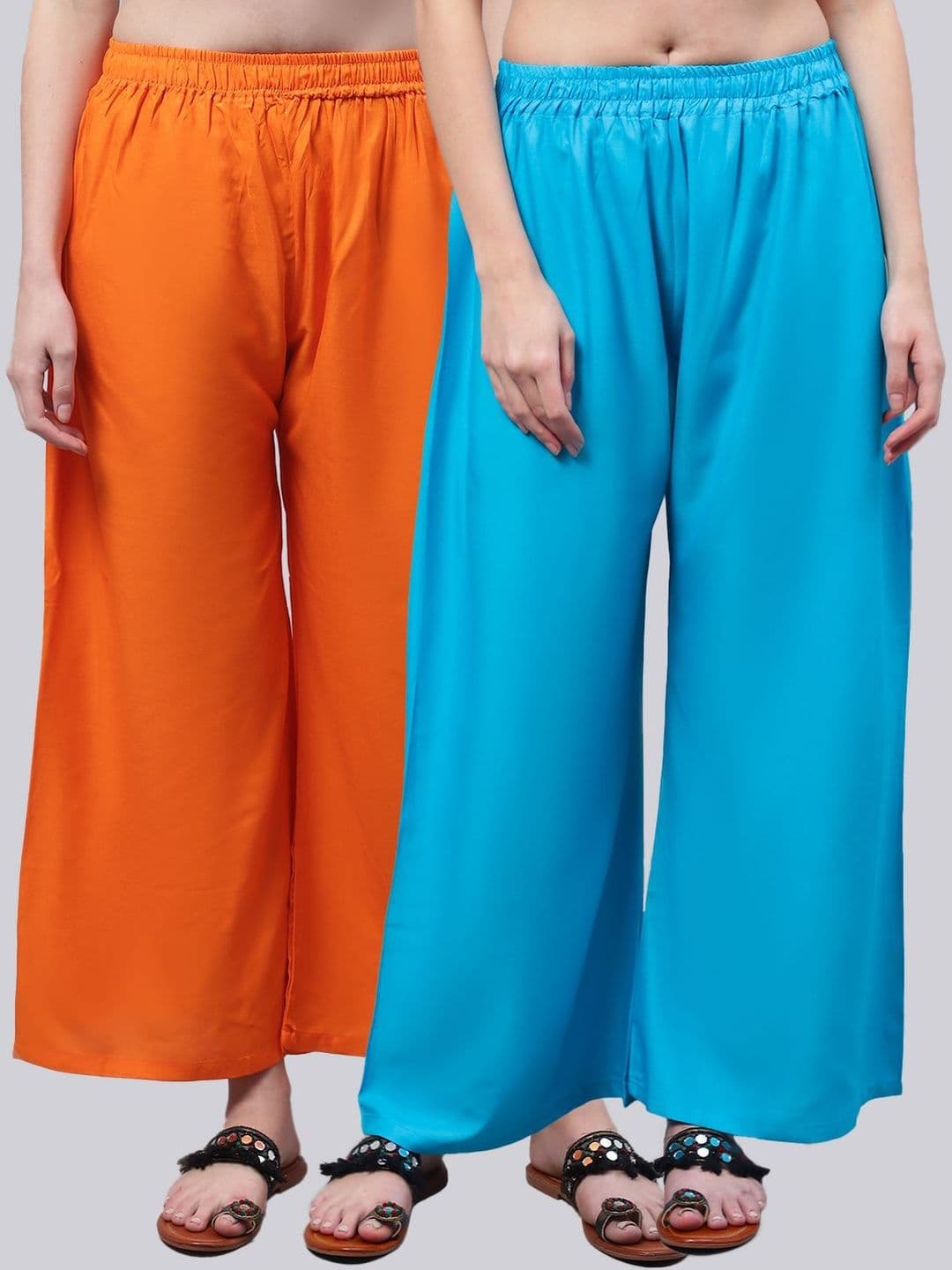 KALINI Women 2 Flared Ethnic Palazzos - view 1