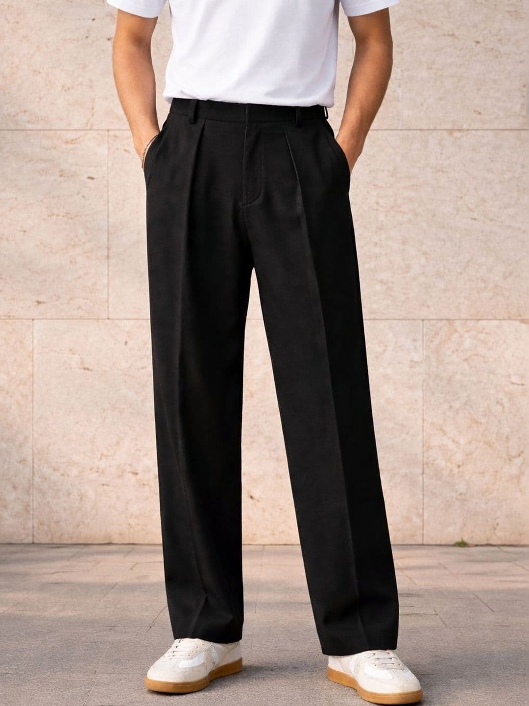 NOWI Men Pleated Trousers