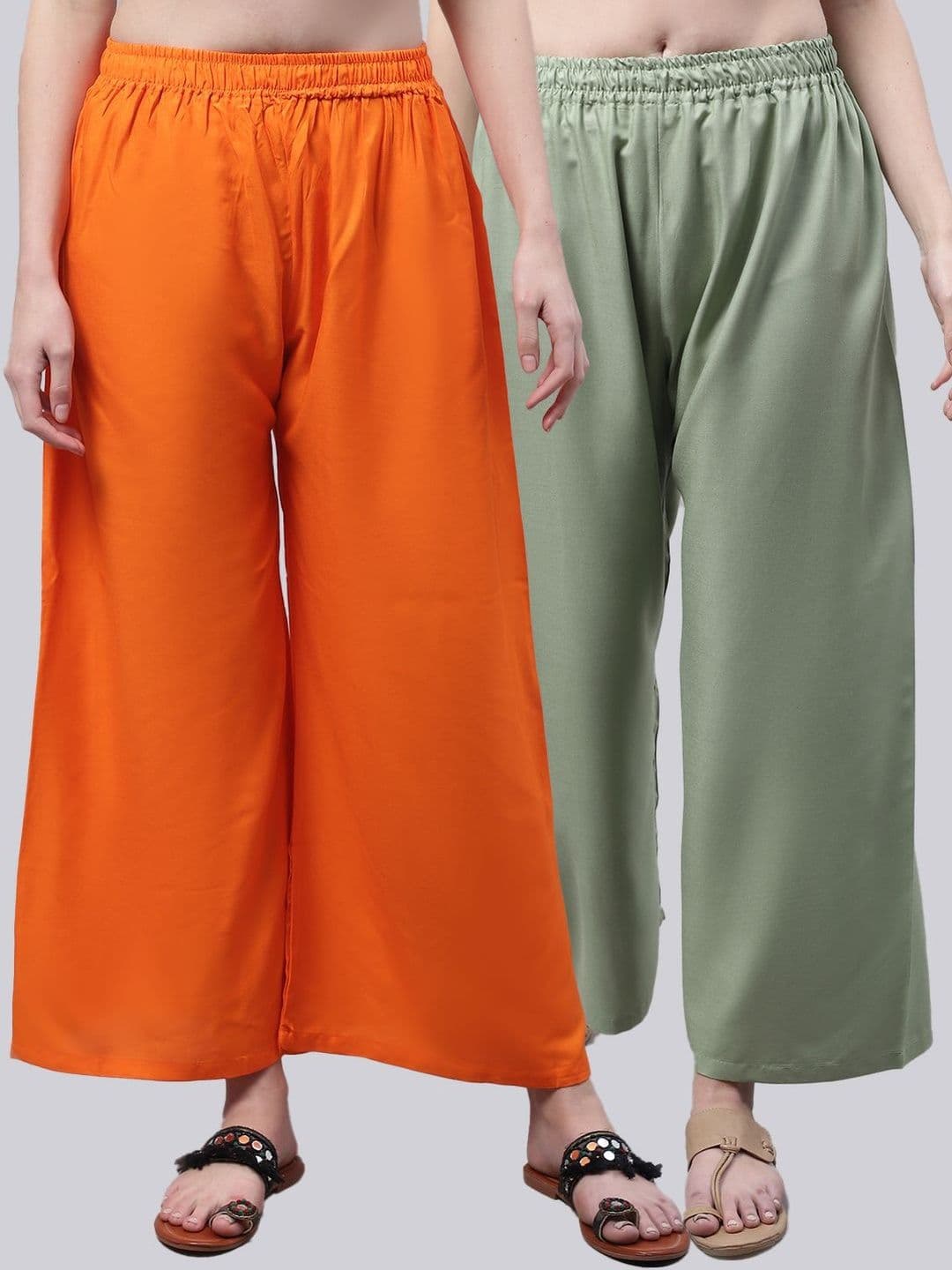 KALINI Women 2 Flared Ethnic Palazzos - view 1