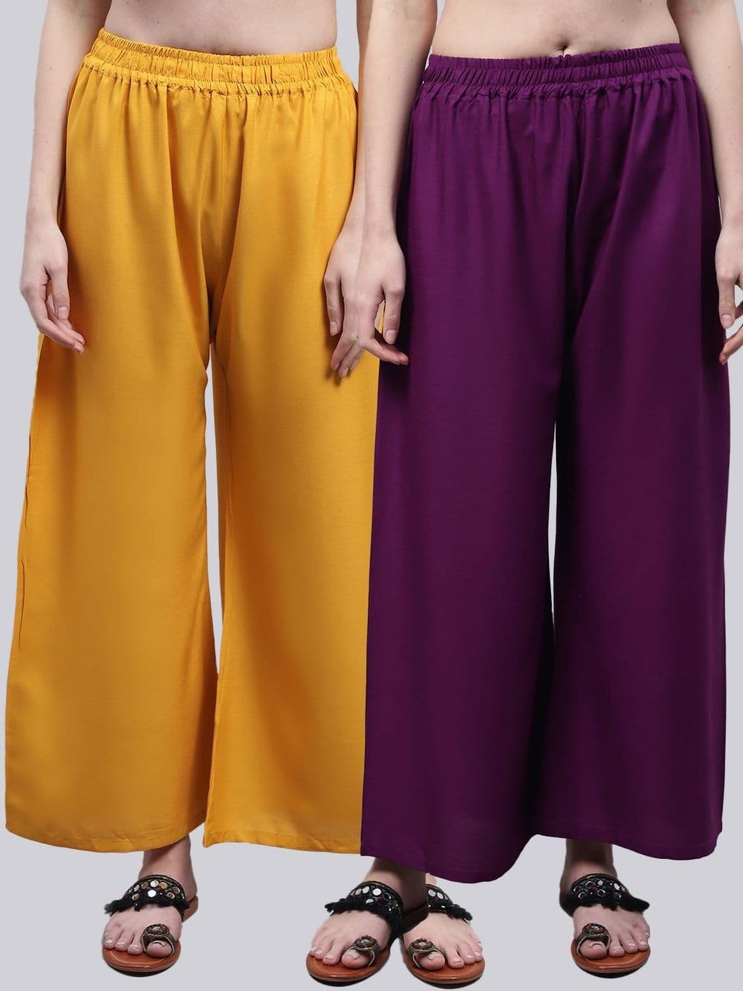 KALINI Women 2 Flared Ethnic Palazzos - view 1