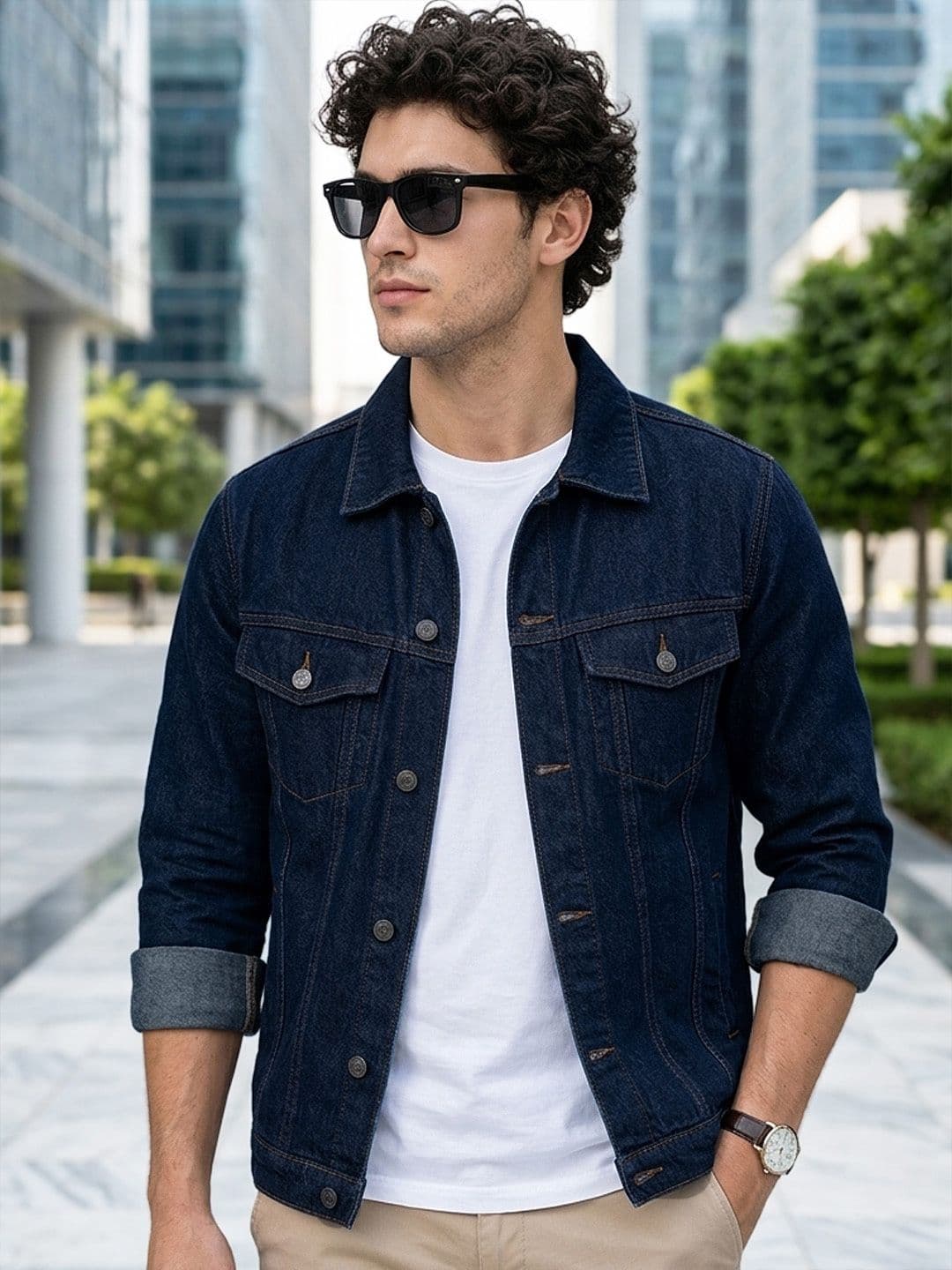 Urbano Plus Men Washed Regular Fit Denim Jacket