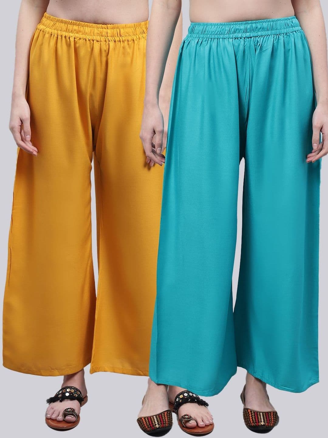 KALINI Women 2 Flared Ethnic Palazzos - view 1
