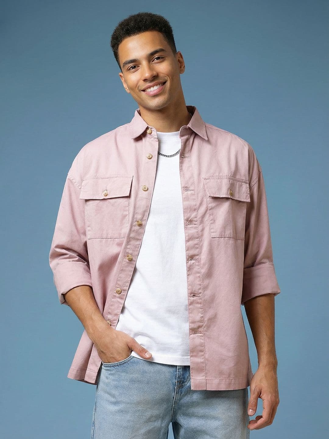 HERE&NOW Opaque Solid Casual Shirt - view 1