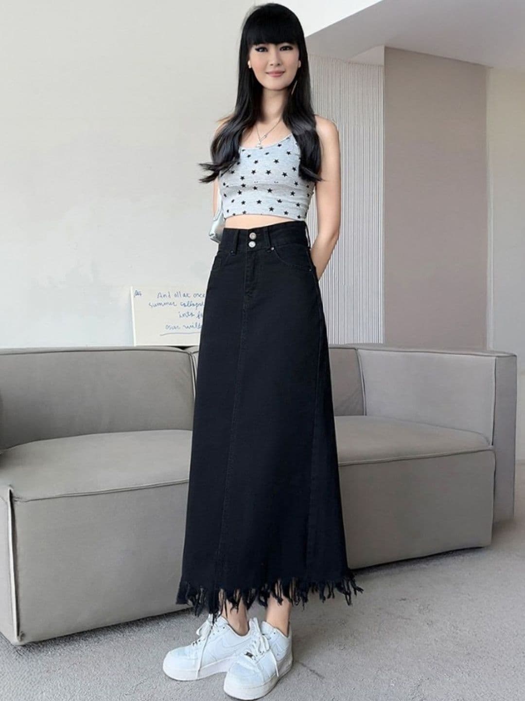 Suo Women Maxi Straight Skirt - view 1
