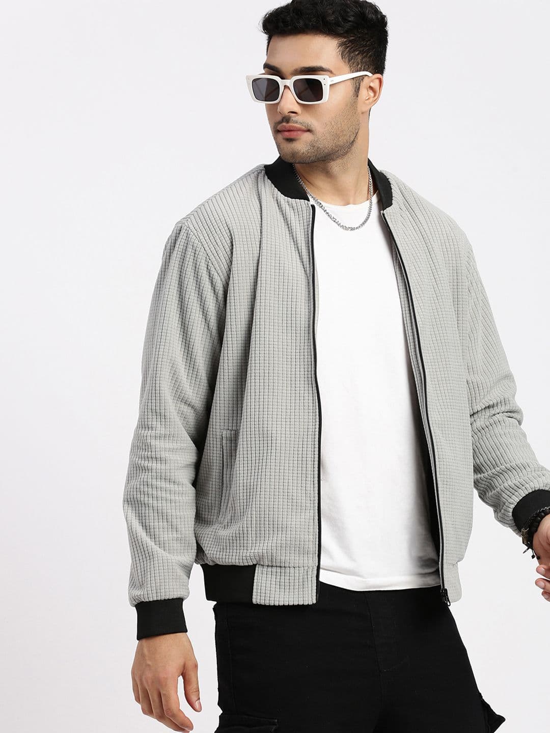 SHOWOFFFF Men Acrylic Lightweight Bomber Jacket - view 1