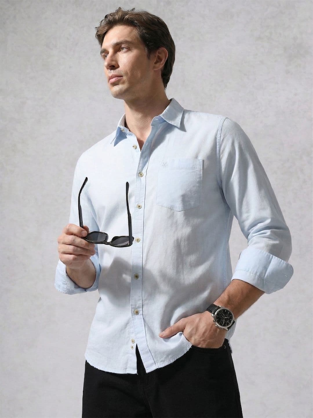 WROGN Men Slim Fit Cotton Casual Shirt - view 1