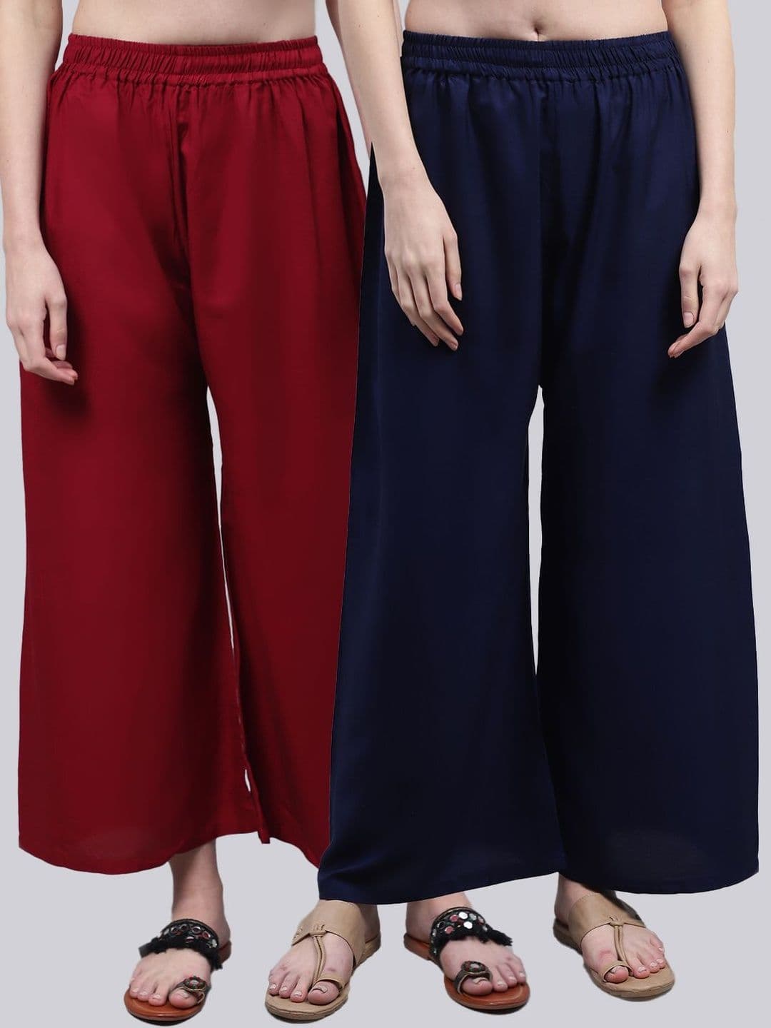 KALINI Women 2 Flared Ethnic Palazzos - view 1