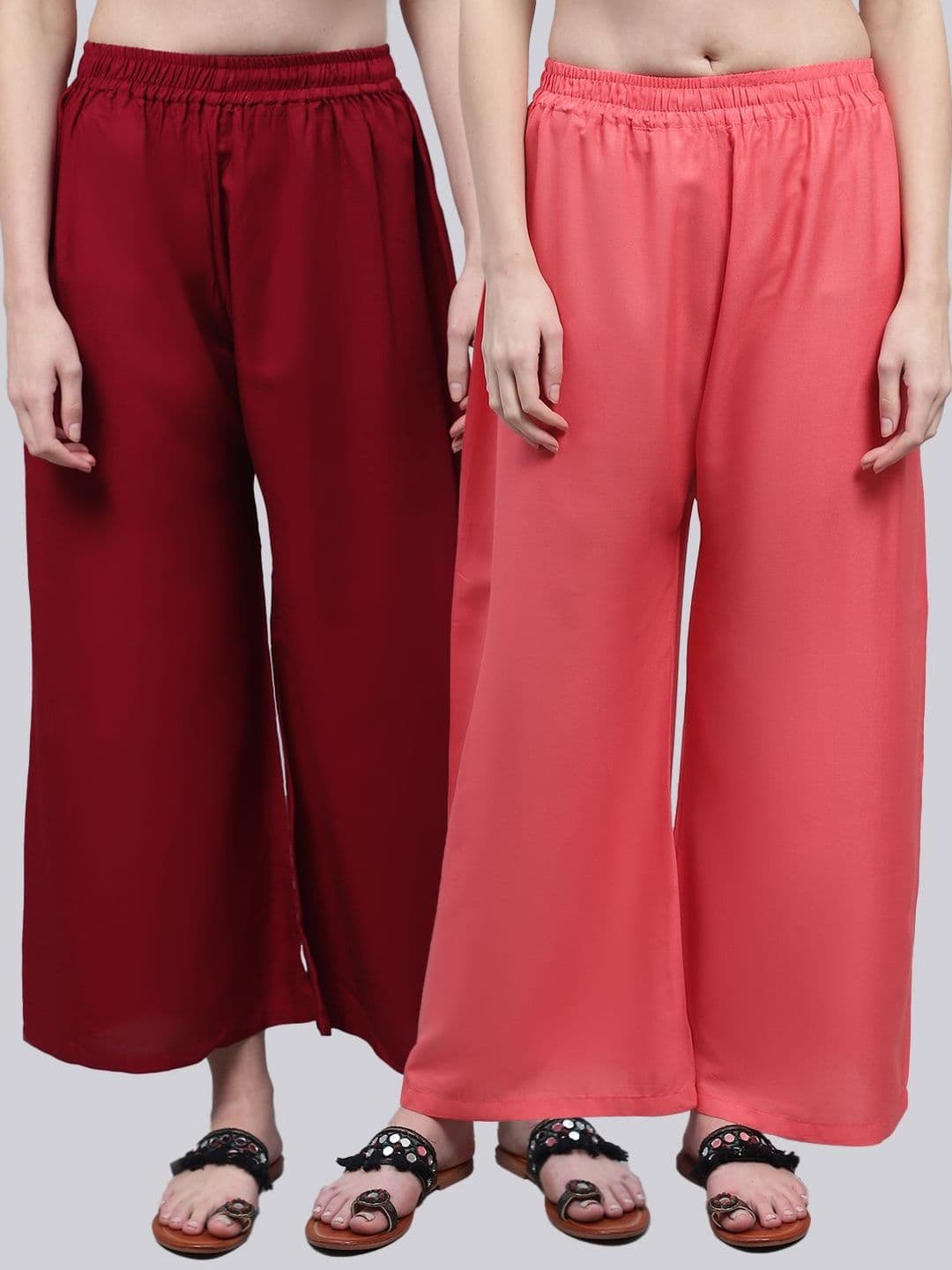 KALINI Women 2 Flared Ethnic Palazzos - view 1
