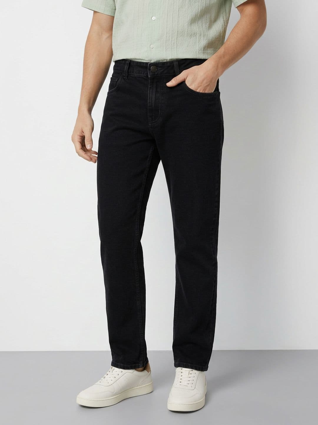 Mast & Harbour Men Regular Fit Mid-Rise Cotton Jeans