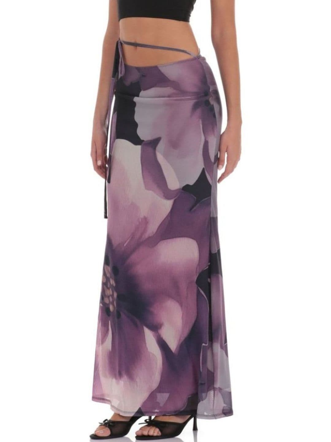 Suo Women Floral Maxi Straight Skirt - view 1