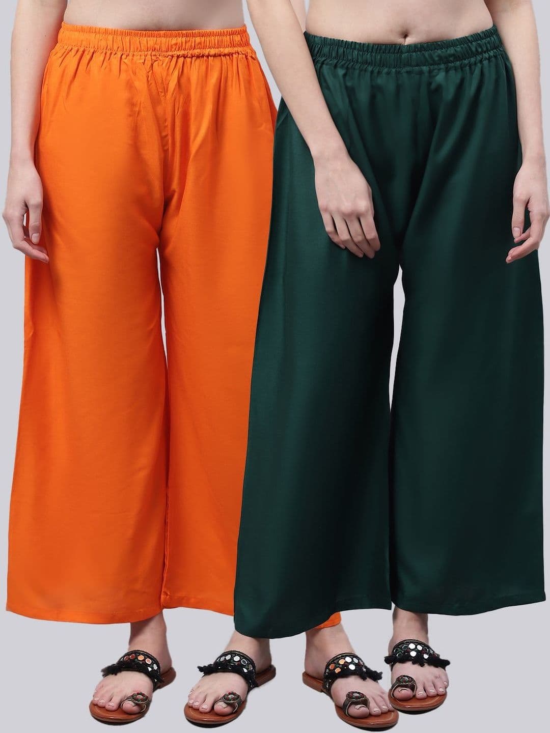 KALINI Women 2 Flared Ethnic Palazzos - view 1