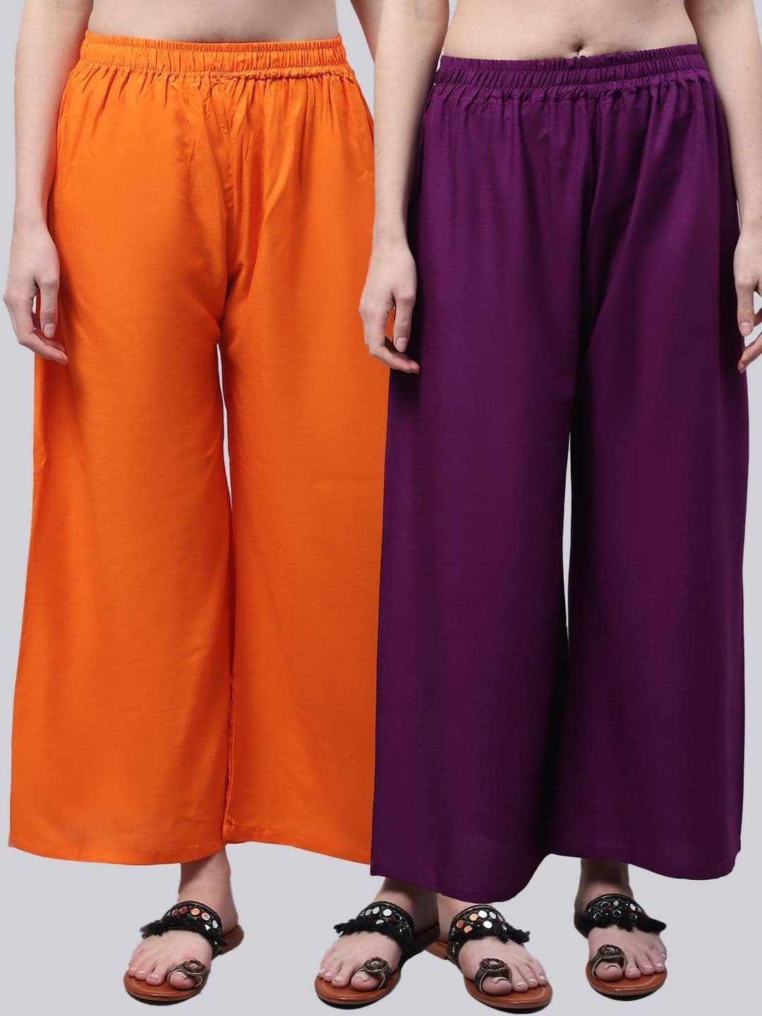 KALINI Women 2 Flared Ethnic Palazzos - view 1