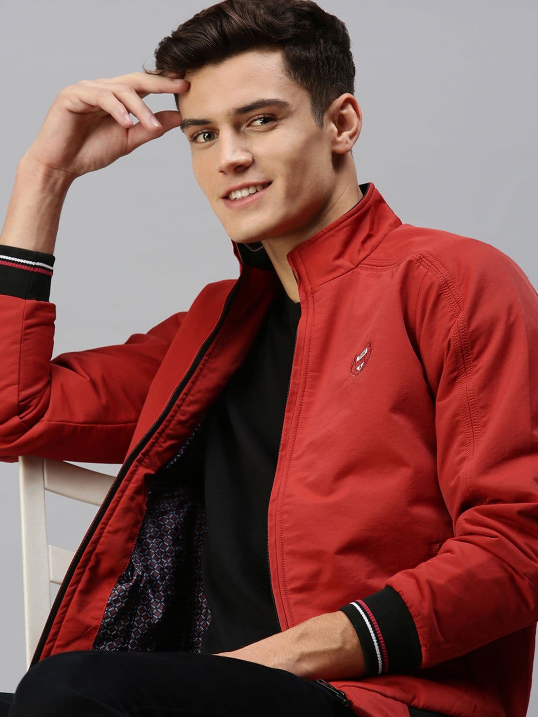 SHOWOFFFF Men Brand Logo Lightweight Bomber with Embroidered Jacket - view 1