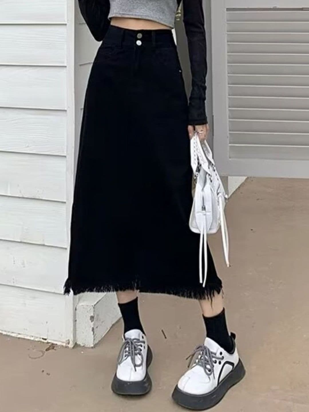 Suo Women Maxi Straight Skirt - view 1