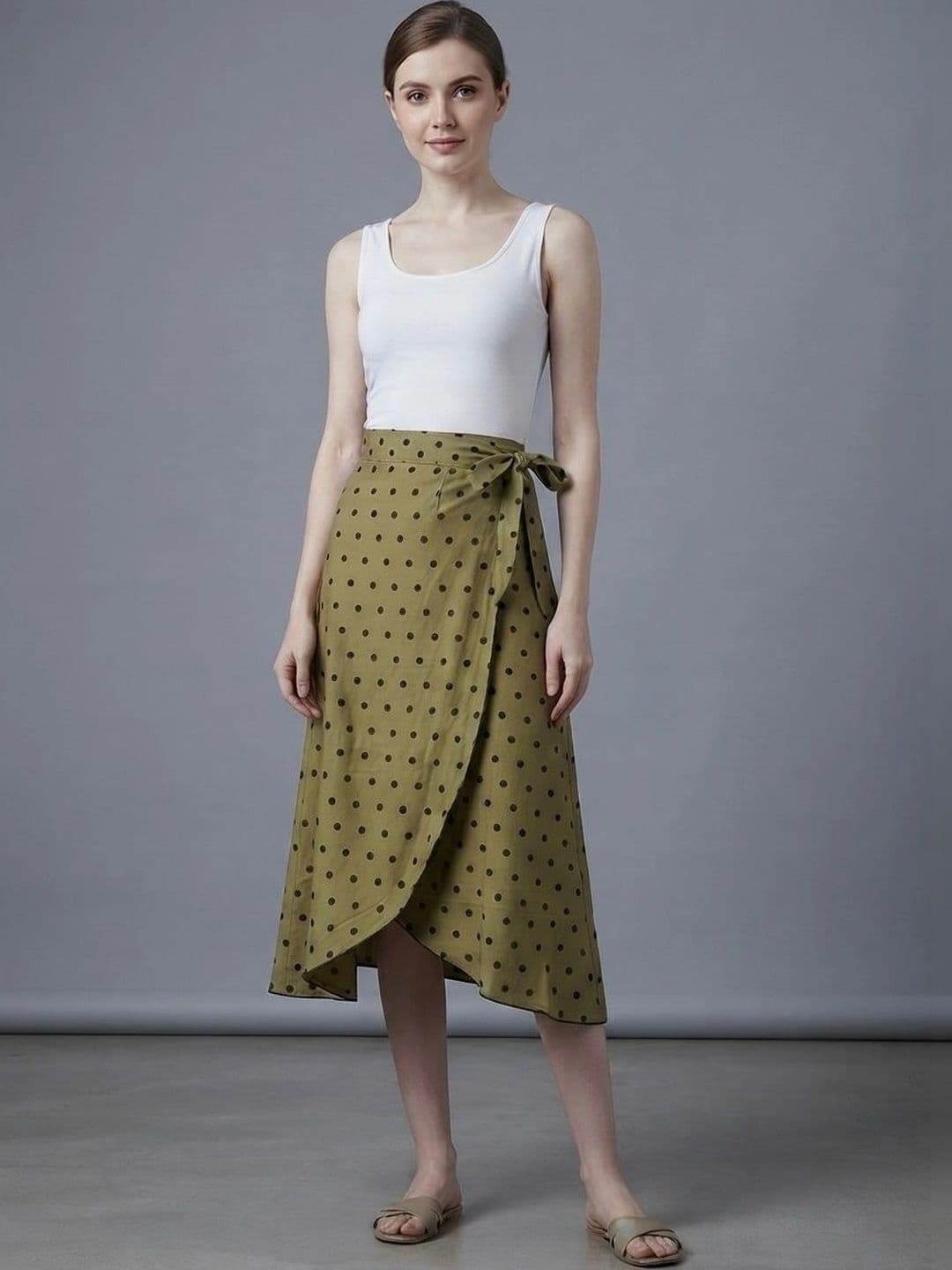 BODYFIGURE Women Crepe Midi Wrap Skirt - view 1