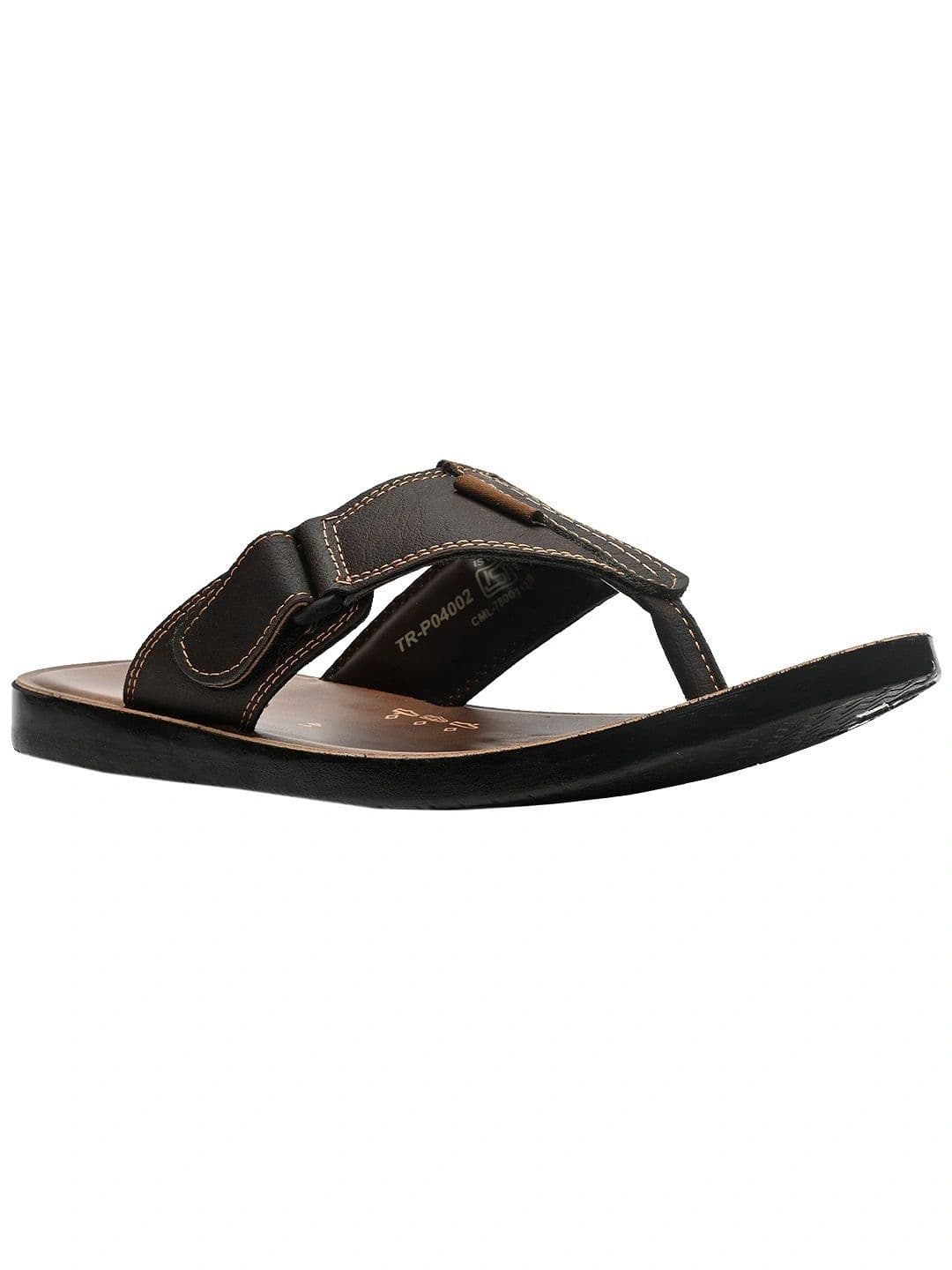 Trekiva Men Brown PU Flip Flops - view 1