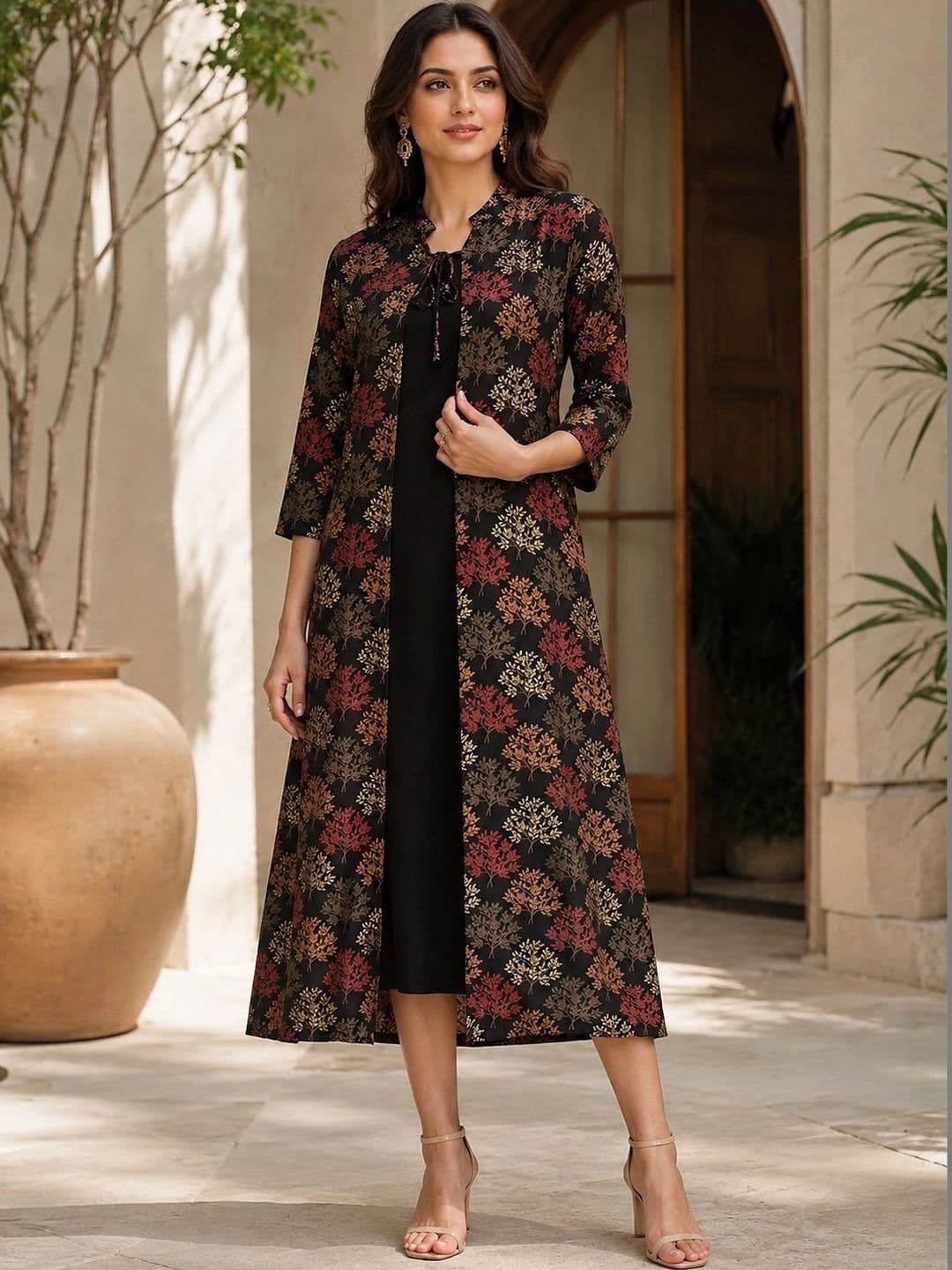 Manqsh by Claura Women Print A-Line Midi Dress - view 1