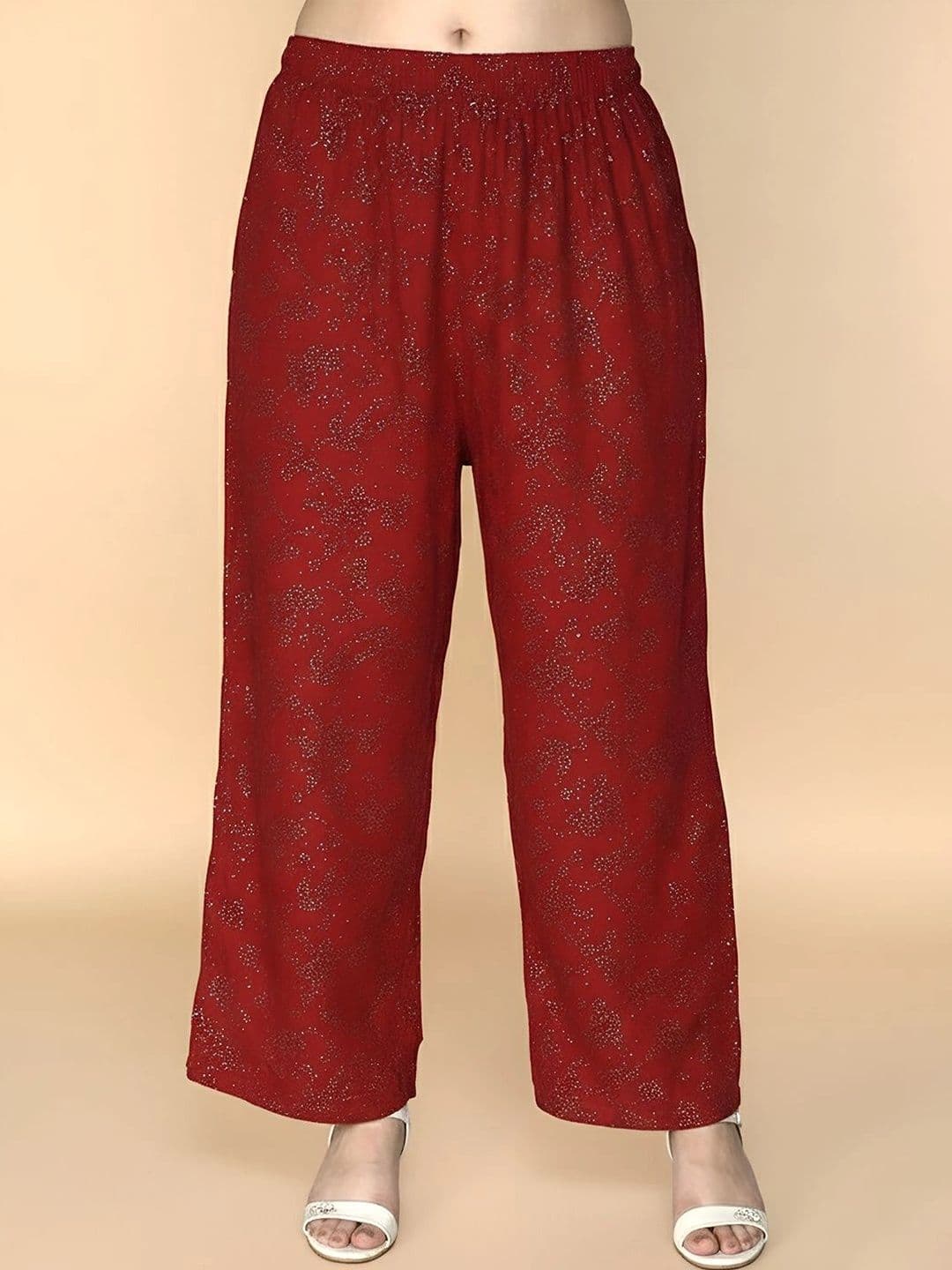 LYRA Women Printed Rayon Ethnic Motif Elastic Waist Wide Leg Palazzo - view 1