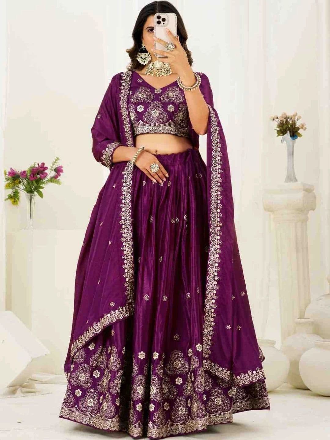 Gk Trendz Embroidered Ready to Wear Lehenga & Blouse With Dupatta - view 1