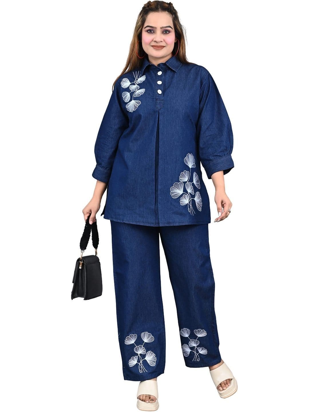 Dickkny Floral Embroidered Shirt with Trousers - view 1