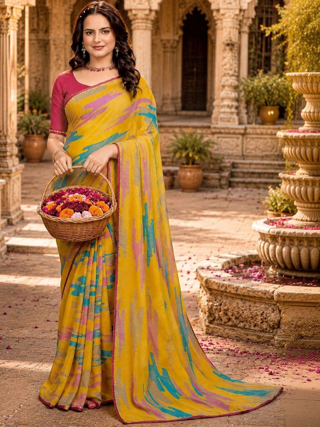 KANURIKAA Poly Georgette Bandhani Saree - view 1
