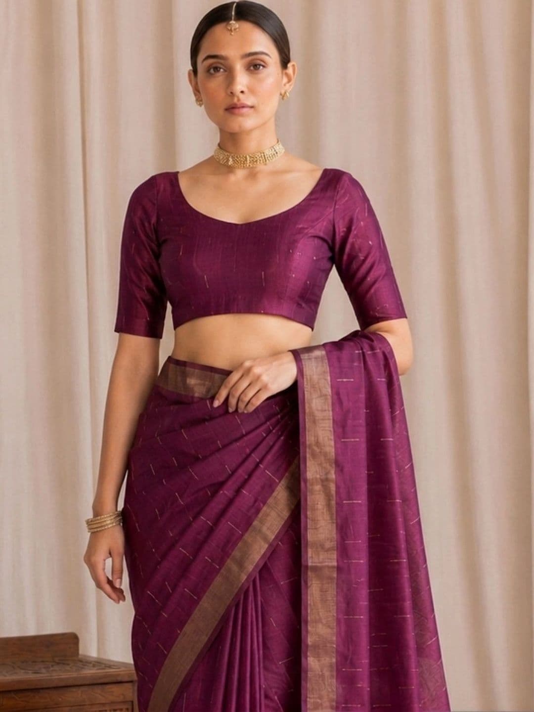 Anouk Woven Design Pure Cotton Saree - view 1