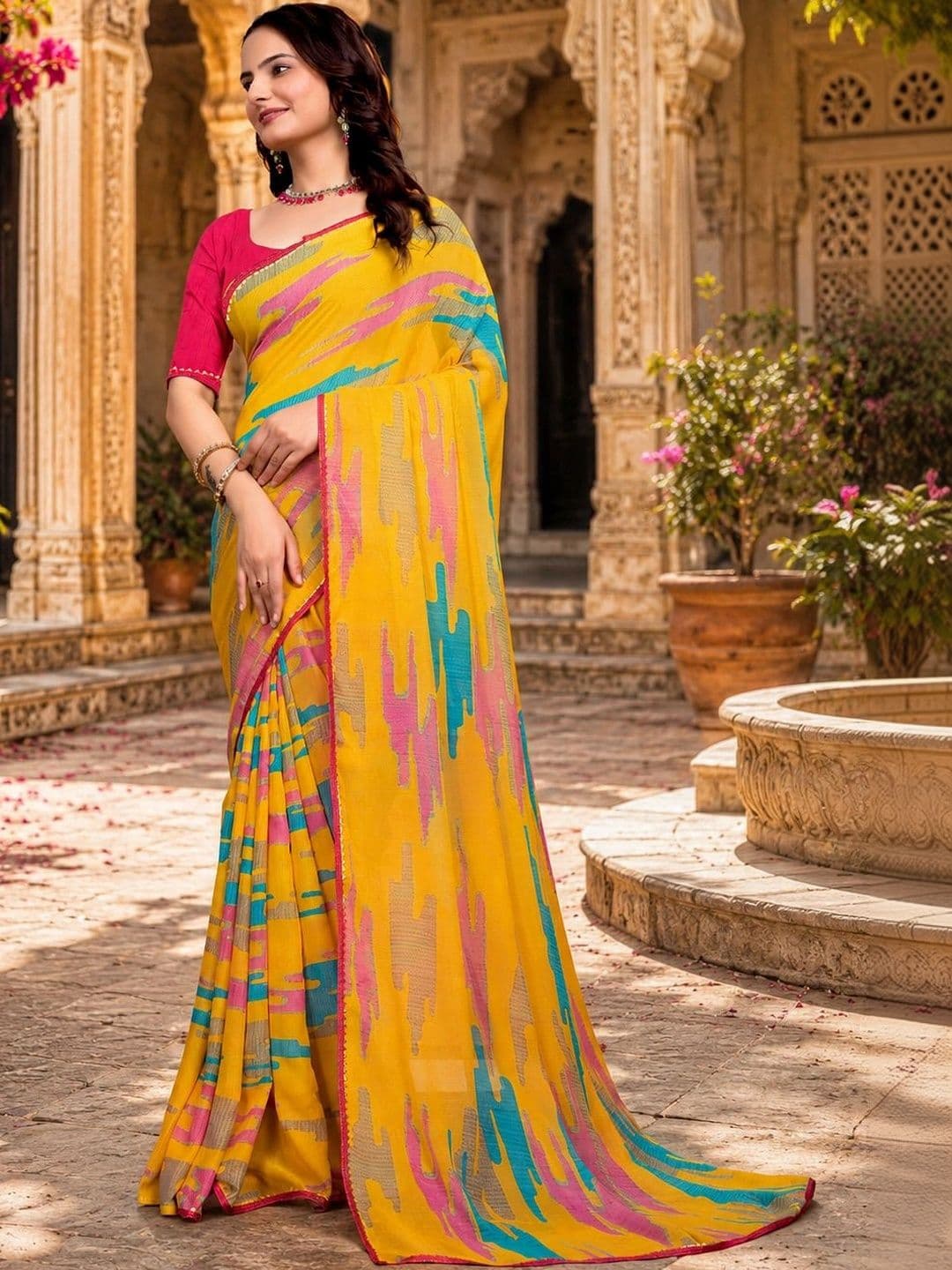 KANURIKAA Poly Georgette Bandhani Saree - view 1