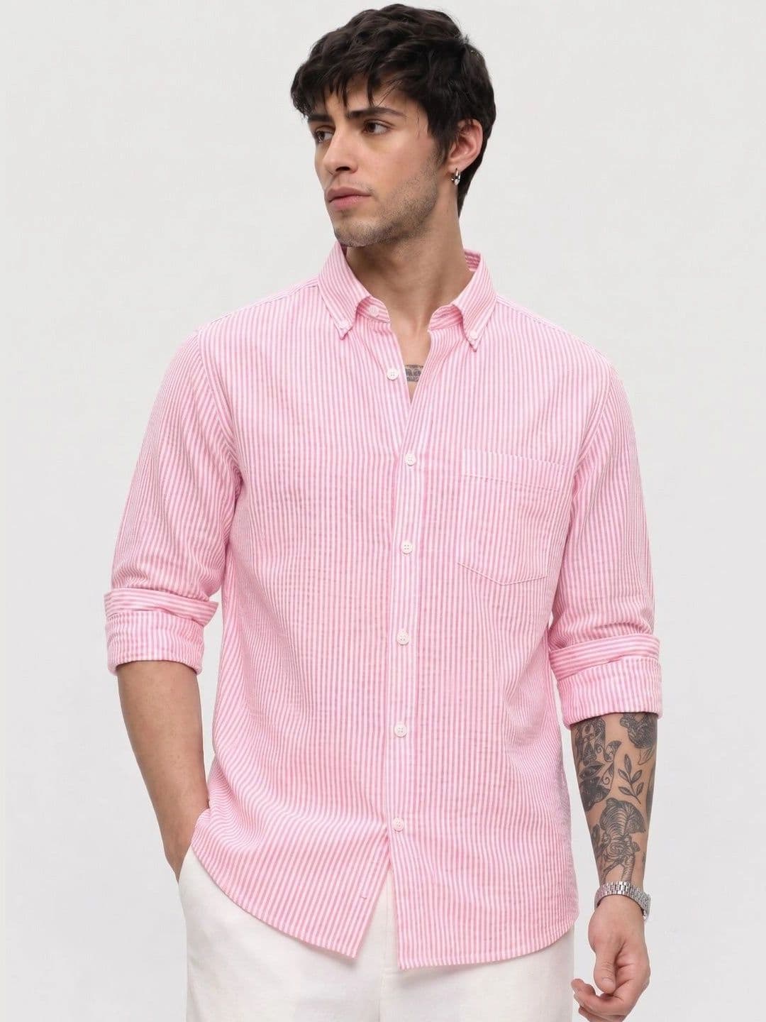 HENSHIKA Men Standard Striped Casual Shirt - view 1