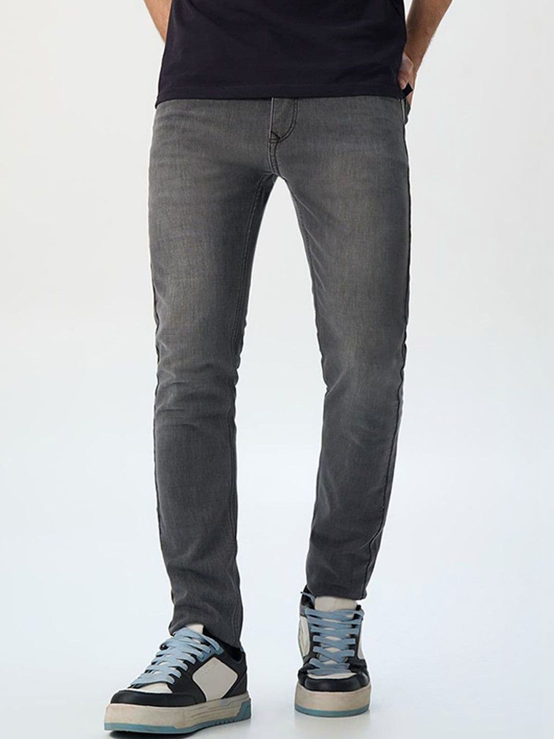 Minus One Men Original Mid-Rise Skinny Fit Light Fade Stretchable Jeans - view 1