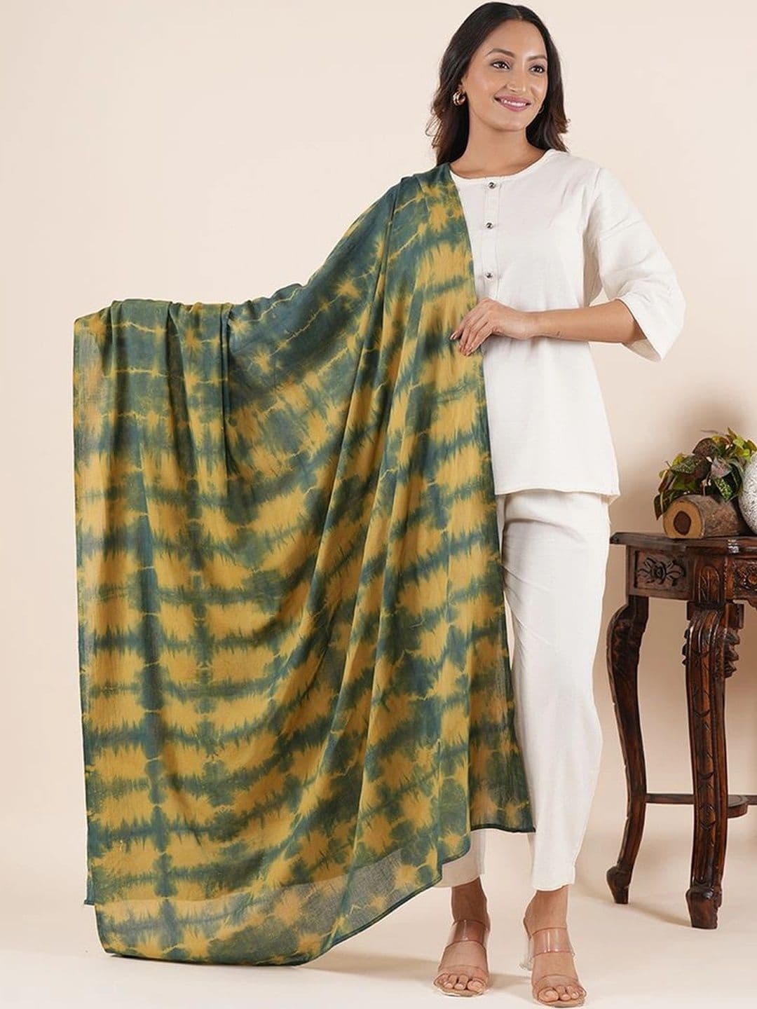 Style Shoes Printed Pure Cotton Tie and Dye Dupatta - view 1