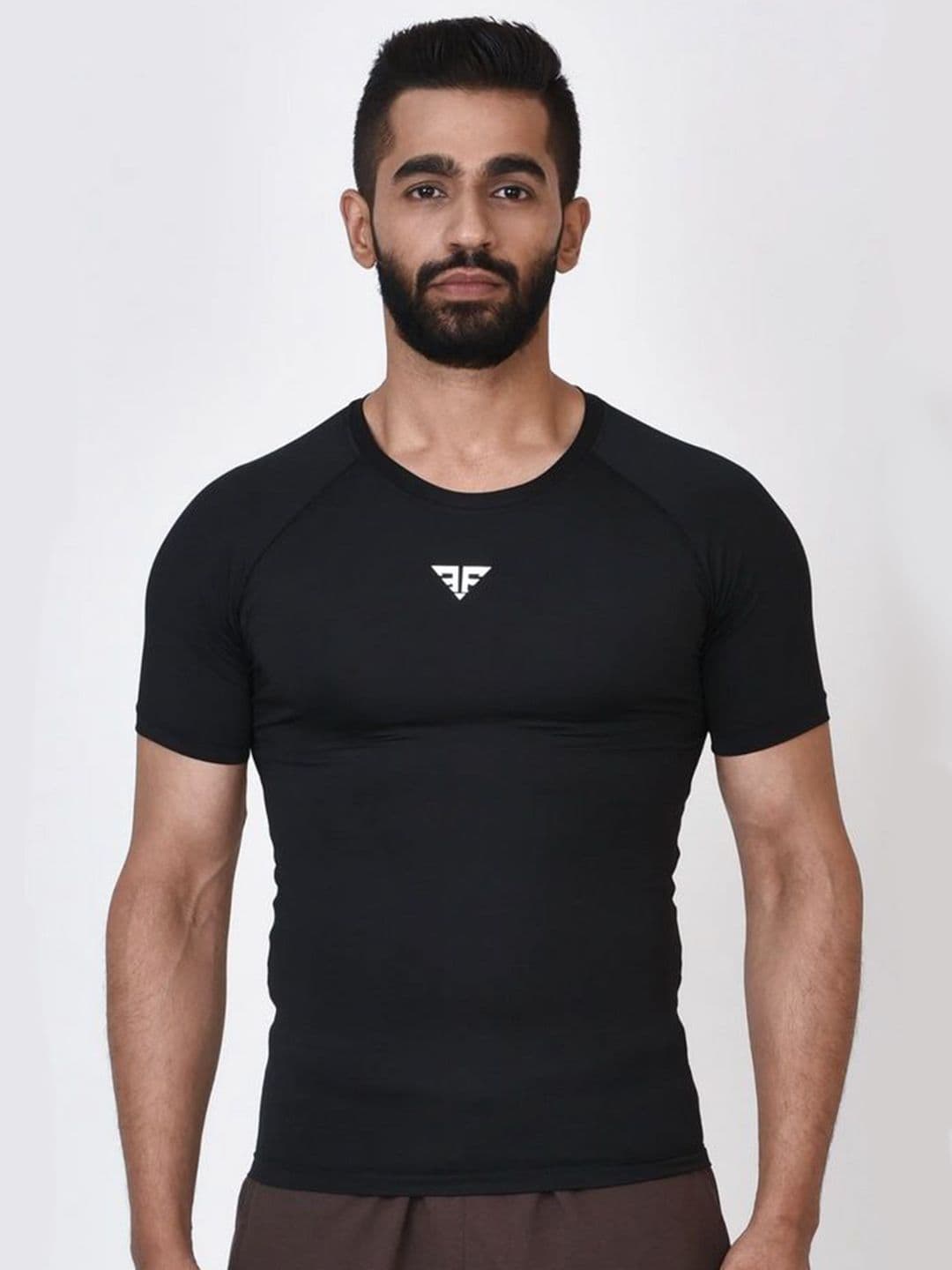 BRUTE FORCE Men Dry Fit Solid Round Neck Compression T-shirt - view 1