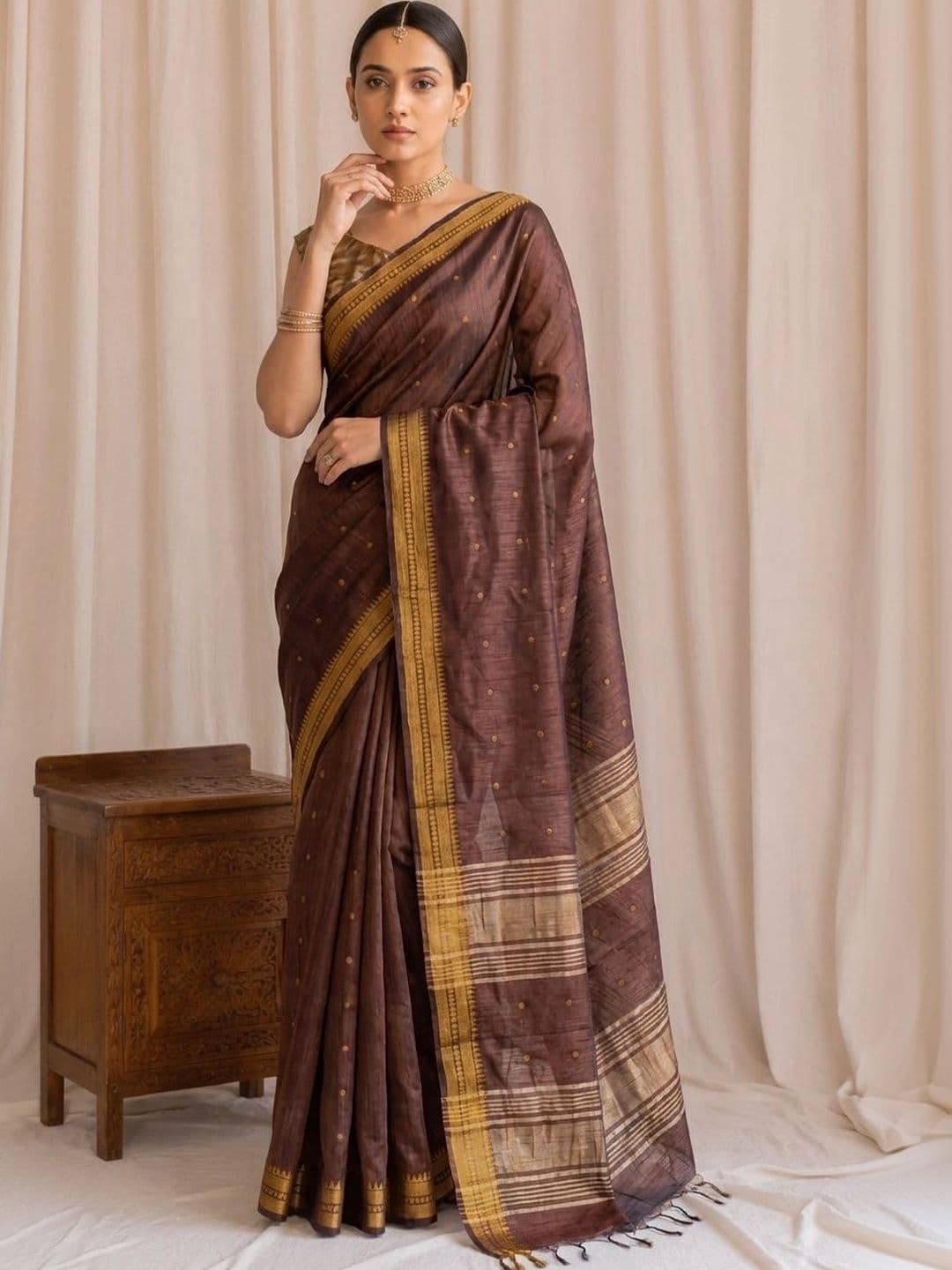 Anouk Woven Design Zari Pure Cotton Saree - view 1