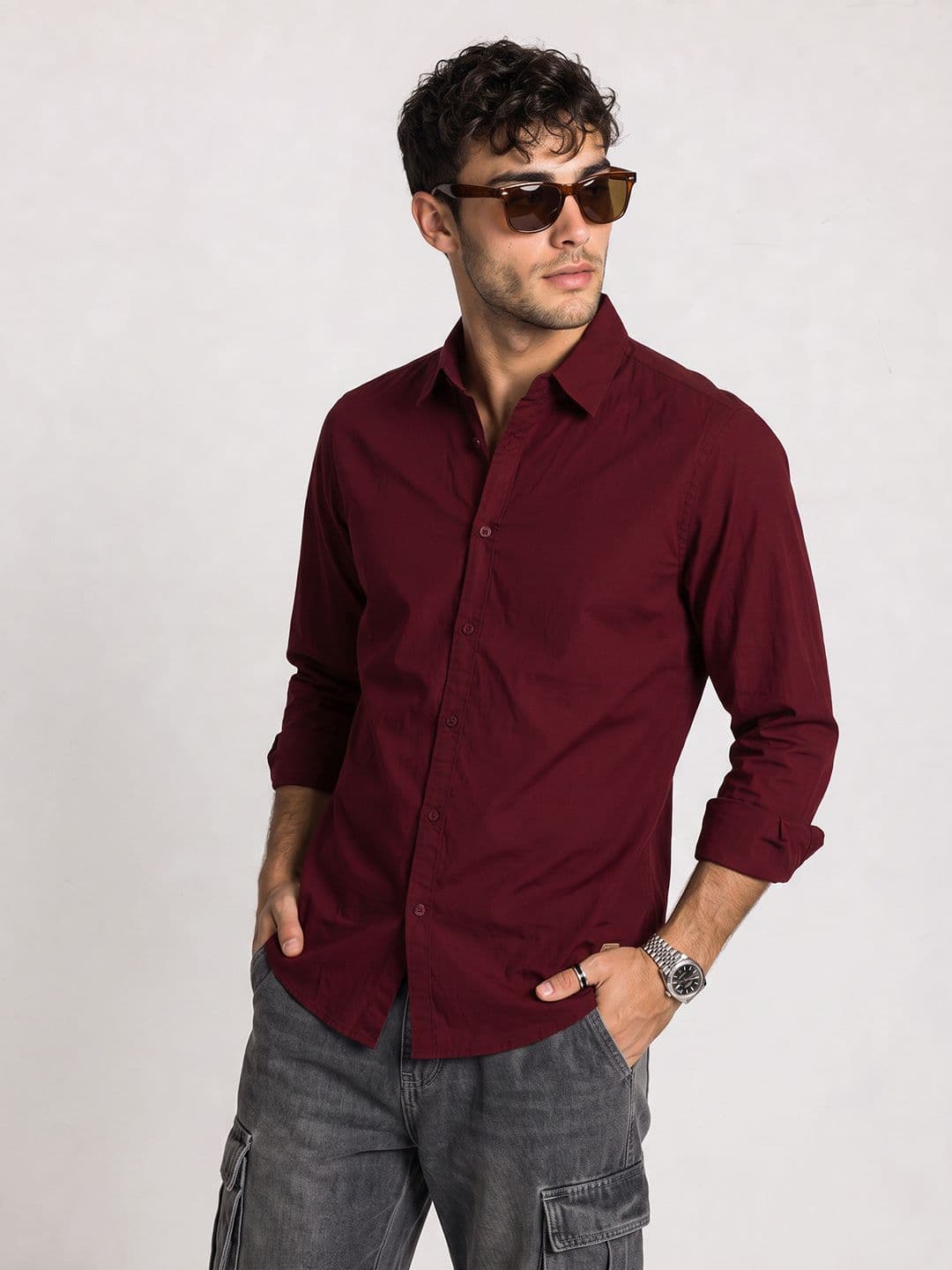 The Roadster Life Co. Solid Casual Shirt - view 1